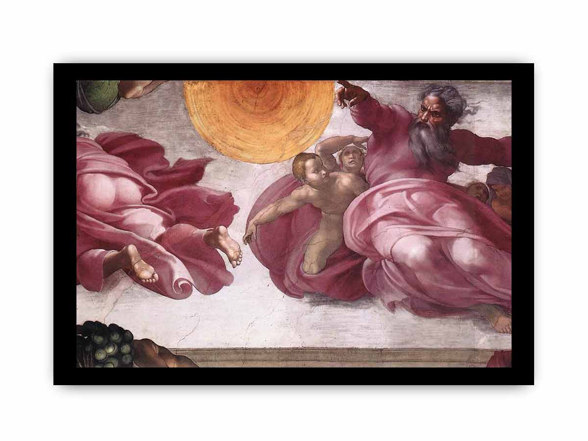 Creation of the Sun, Moon, and Plants By Michelangelo Buonarroti
