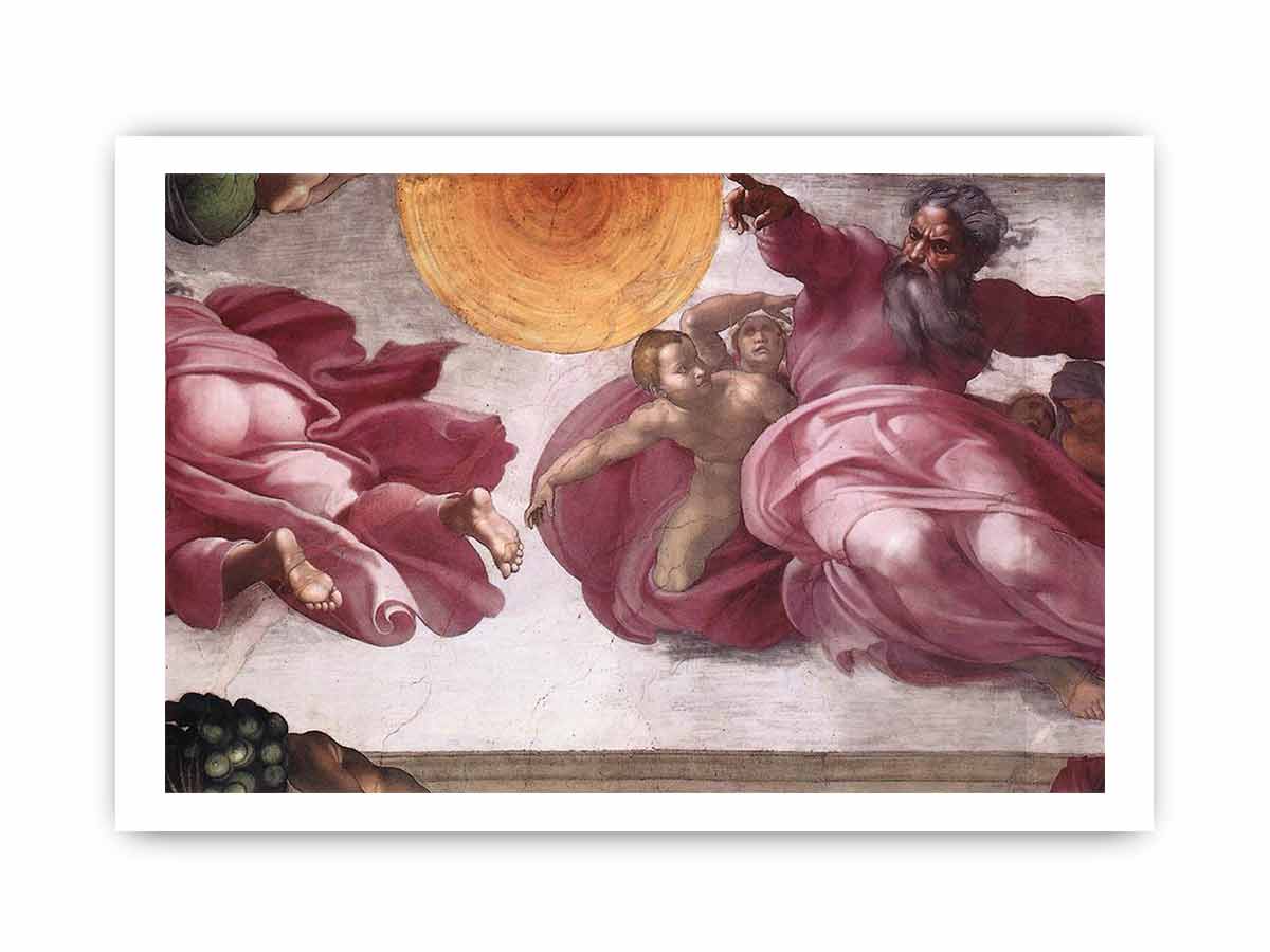 Creation of the Sun, Moon, and Plants By Michelangelo Buonarroti