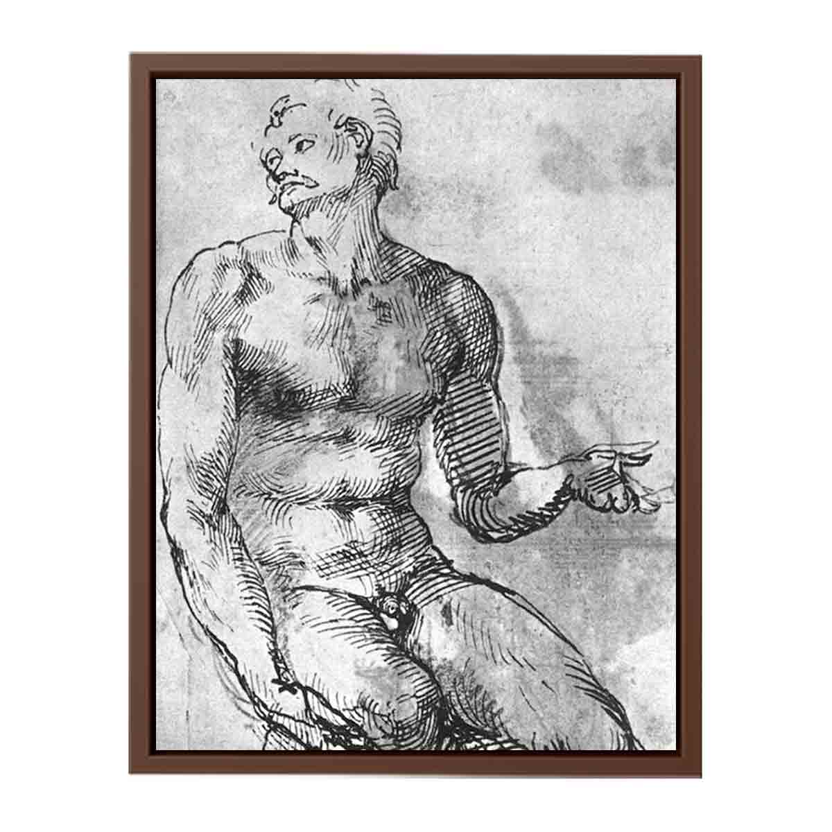 Nude Man from the Front By Michelangelo Buonarroti