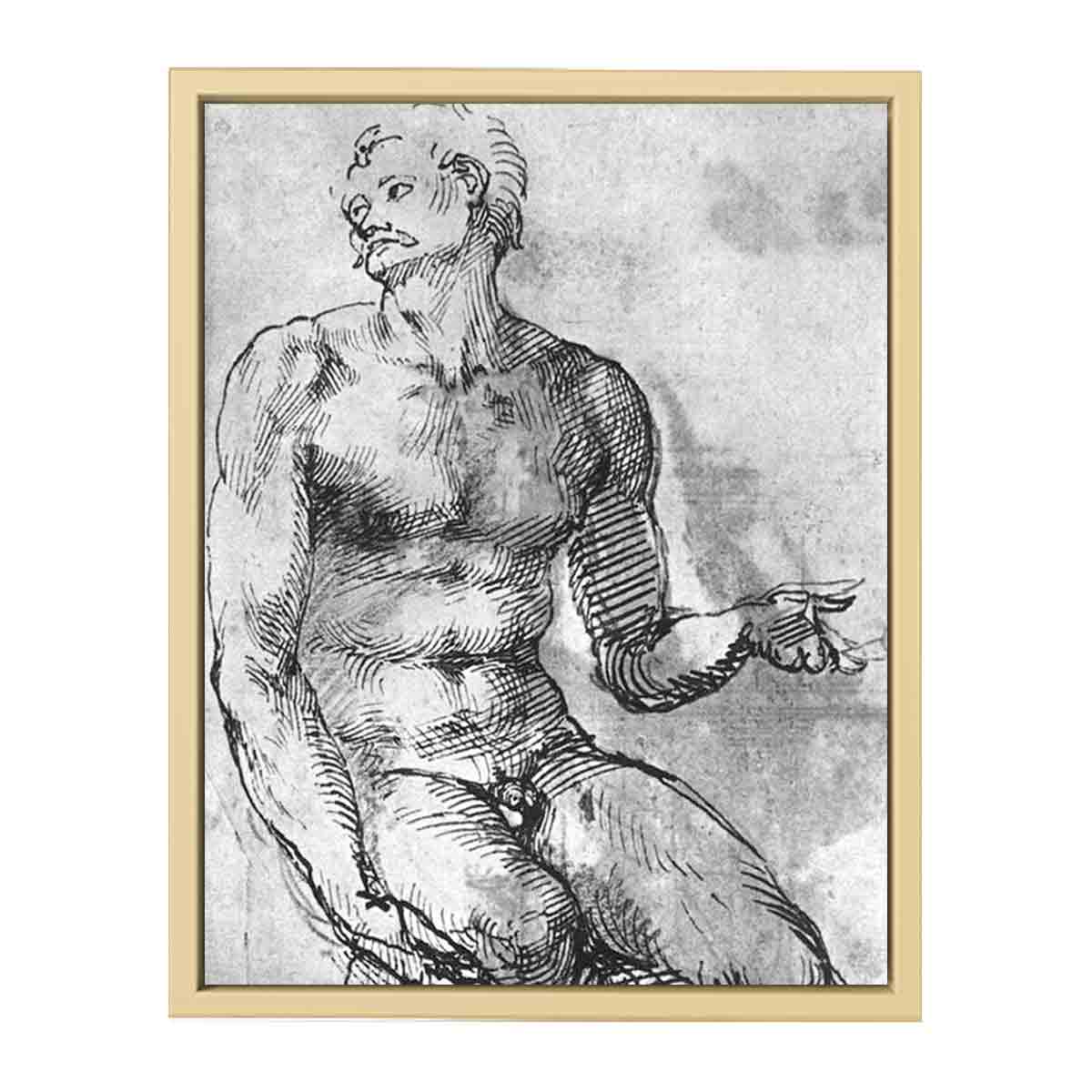 Nude Man from the Front By Michelangelo Buonarroti
