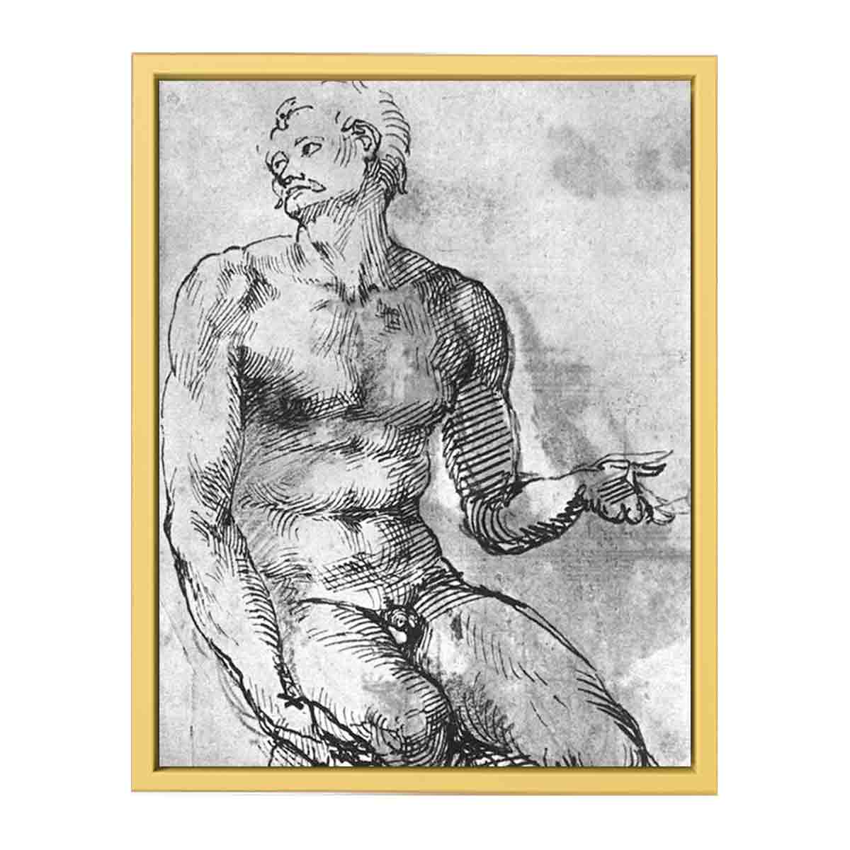 Nude Man from the Front By Michelangelo Buonarroti