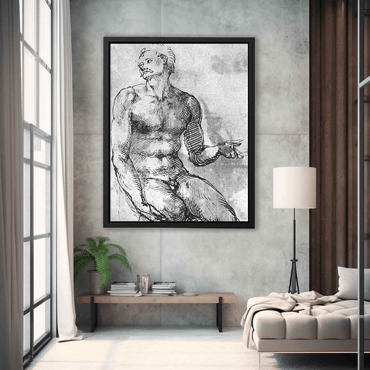 Nude Man from the Front By Michelangelo Buonarroti