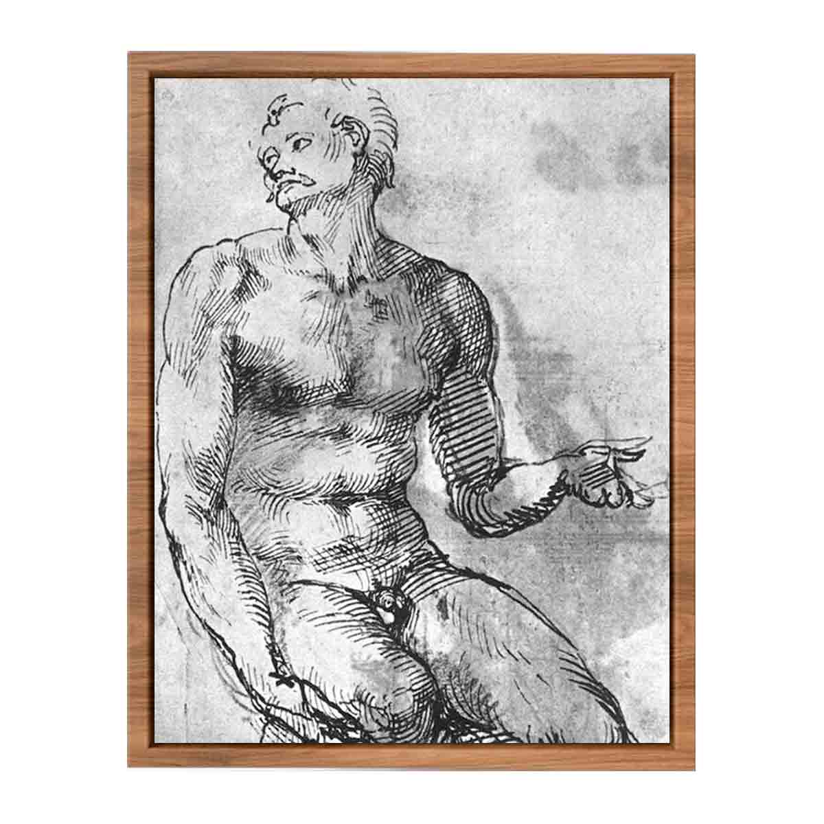 Nude Man from the Front By Michelangelo Buonarroti