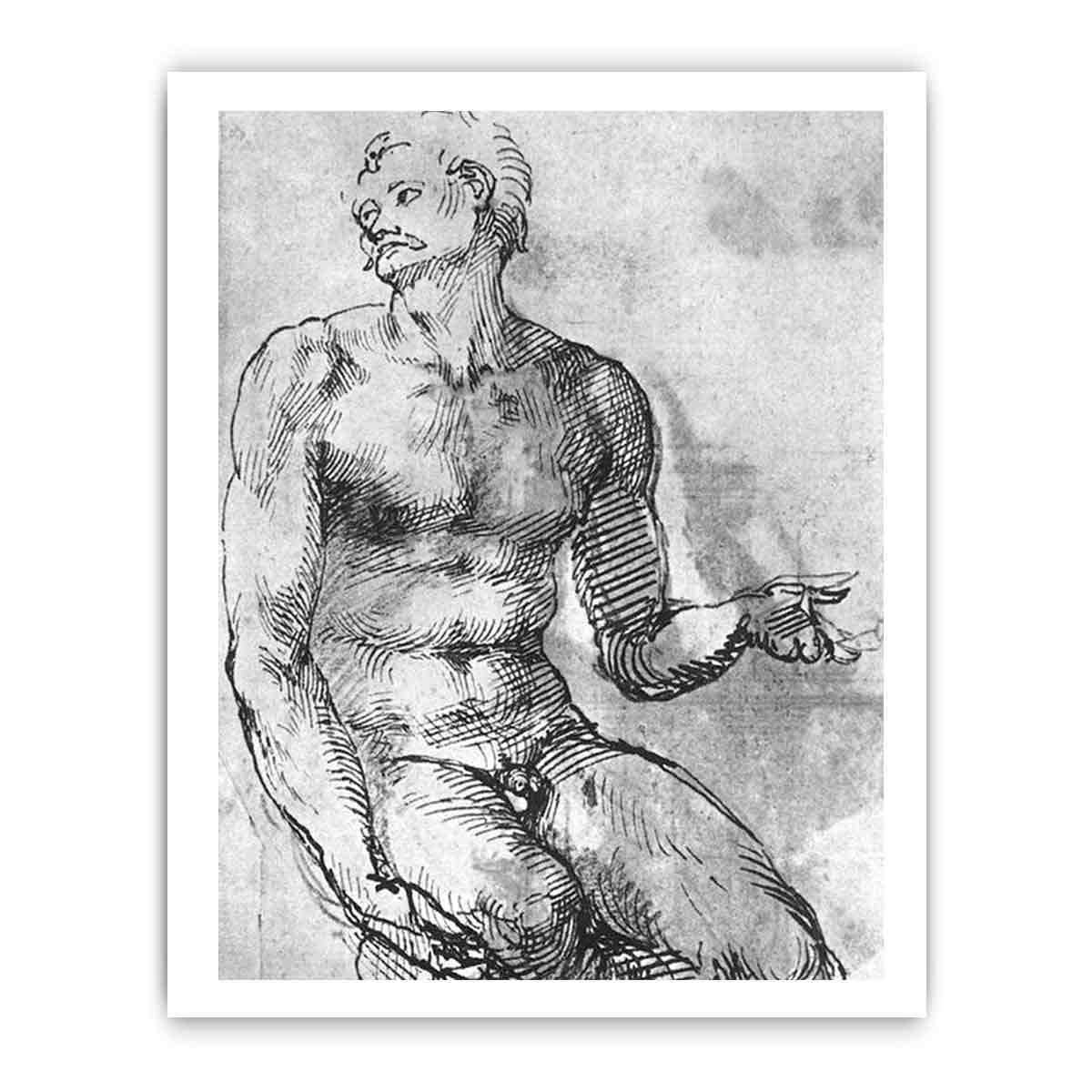Nude Man from the Front By Michelangelo Buonarroti