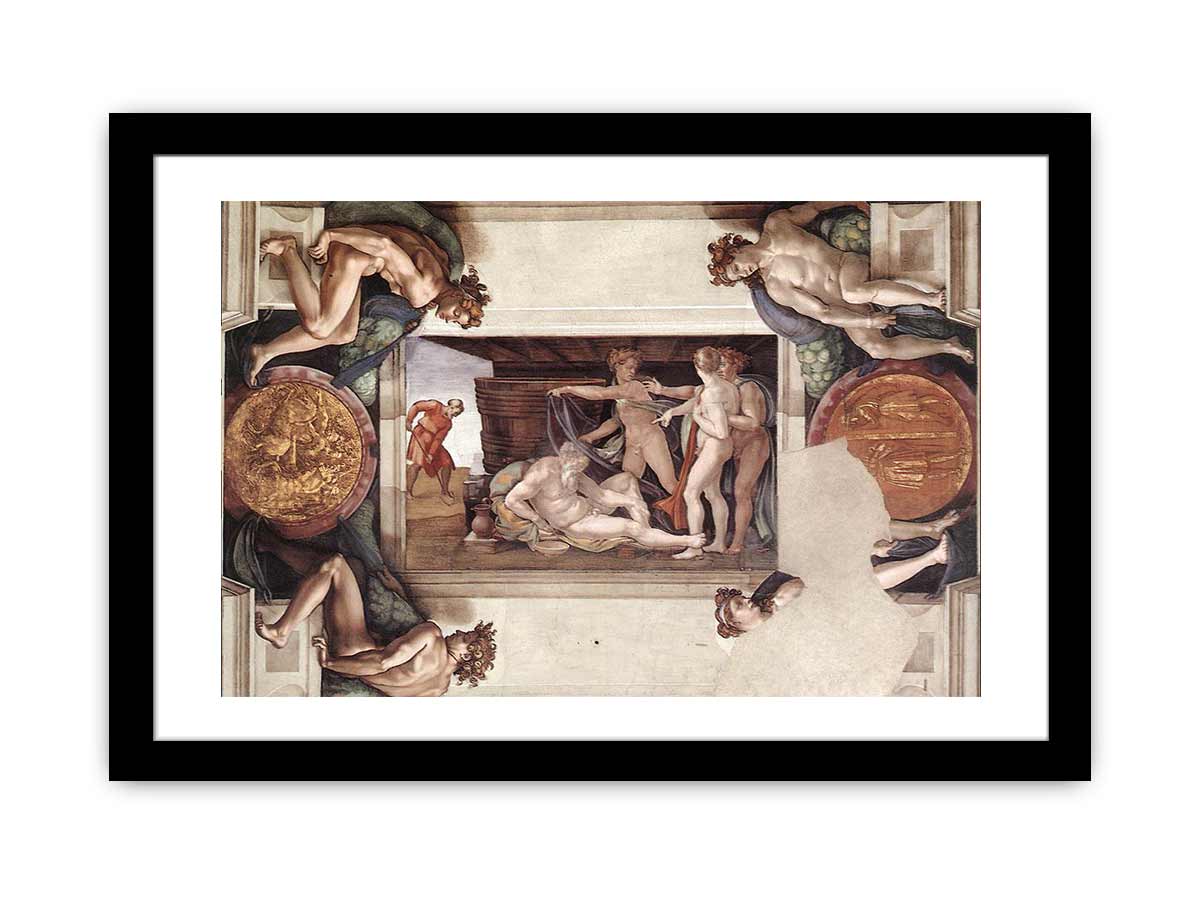 Drunkenness of Noah (with ignudi and medallions) By Michelangelo Buonarroti