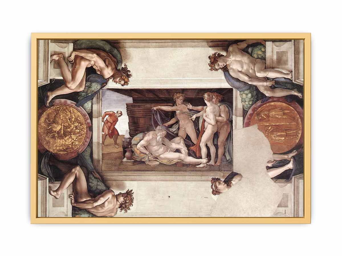 Drunkenness of Noah (with ignudi and medallions) By Michelangelo Buonarroti