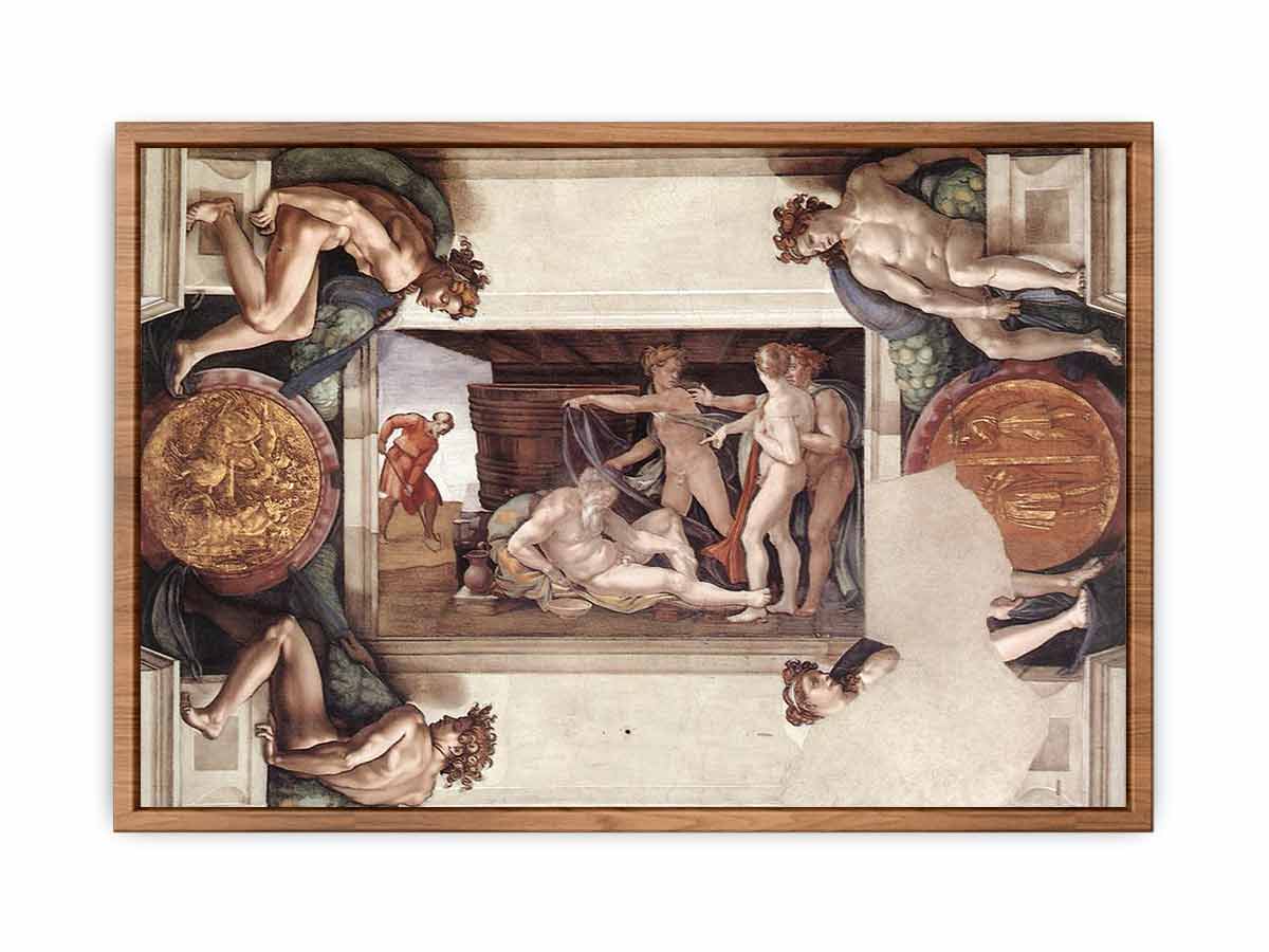 Drunkenness of Noah (with ignudi and medallions) By Michelangelo Buonarroti