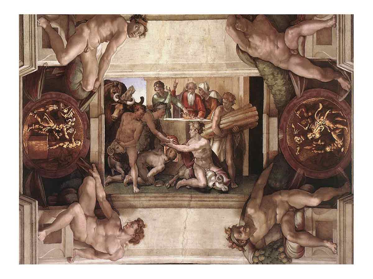 Sacrifice of Noah (with ignudi and medallions) 1509