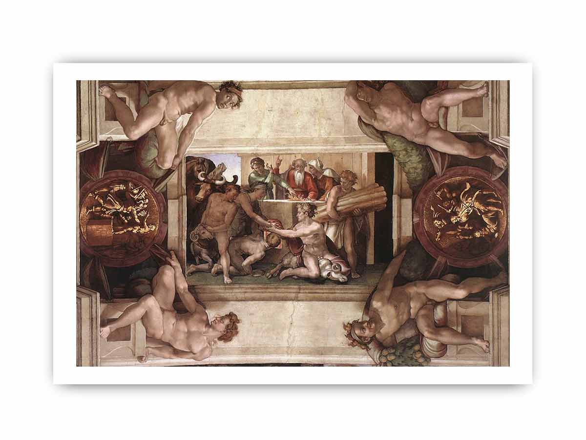 Sacrifice of Noah (with ignudi and medallions) By Michelangelo Buonarroti