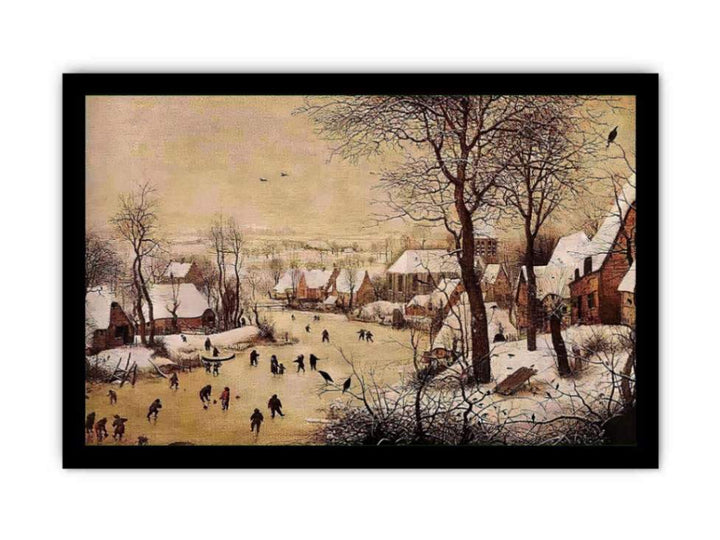 Winter Landscape with Skaters and Bird Trap 1565