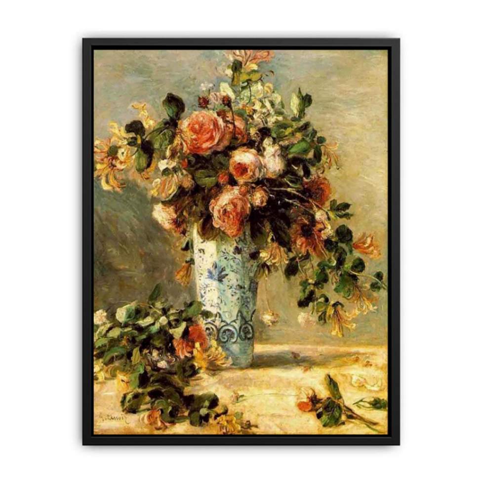 Roses And Jasmine In A Delft Vase