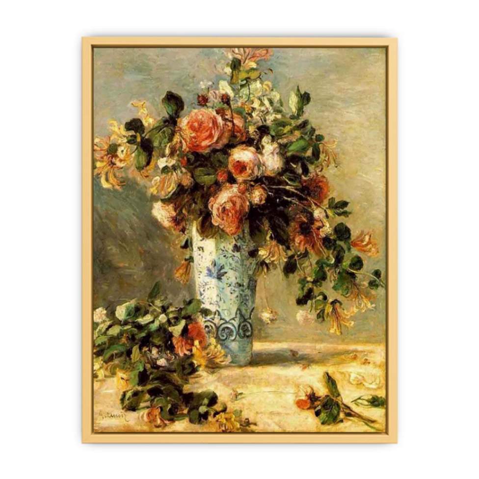 Roses And Jasmine In A Delft Vase