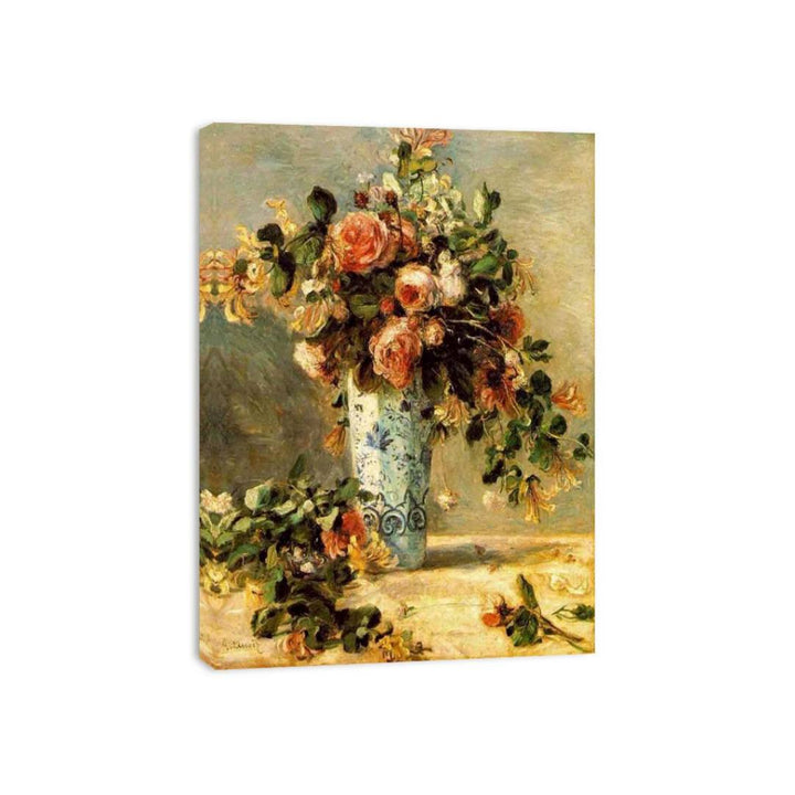 Roses And Jasmine In A Delft Vase