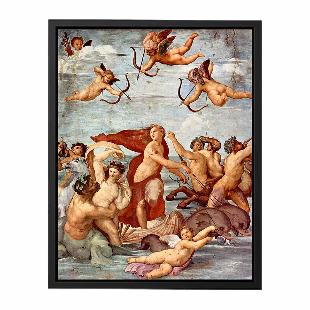 Fresken in der Villa Farnesia, Wandfresko, Szene: Triumph der Galatea By Raphael