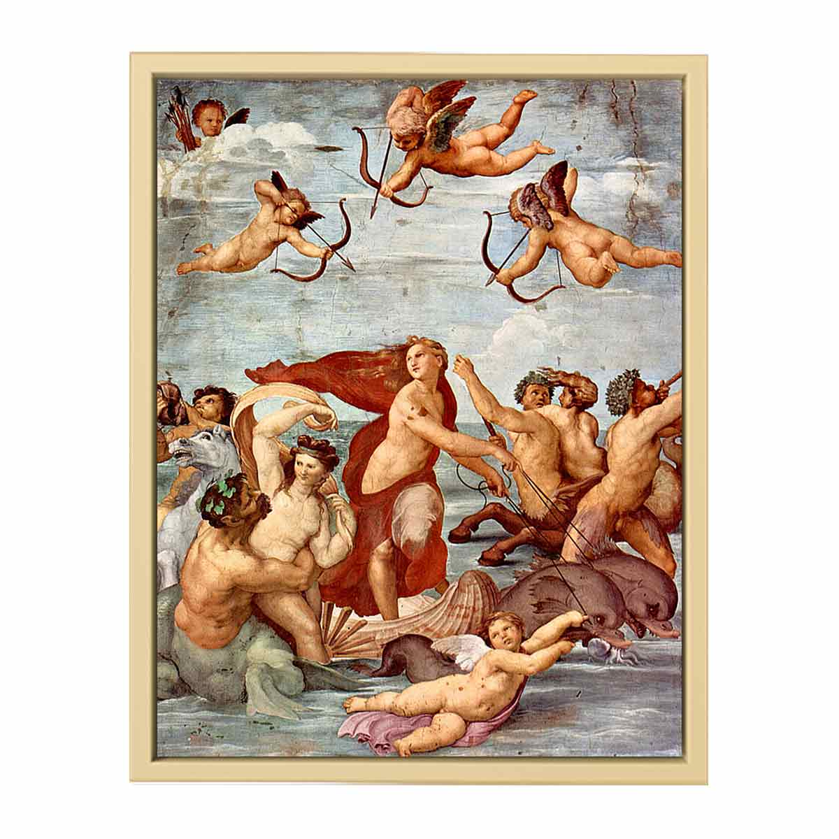 Fresken in der Villa Farnesia, Wandfresko, Szene: Triumph der Galatea By Raphael