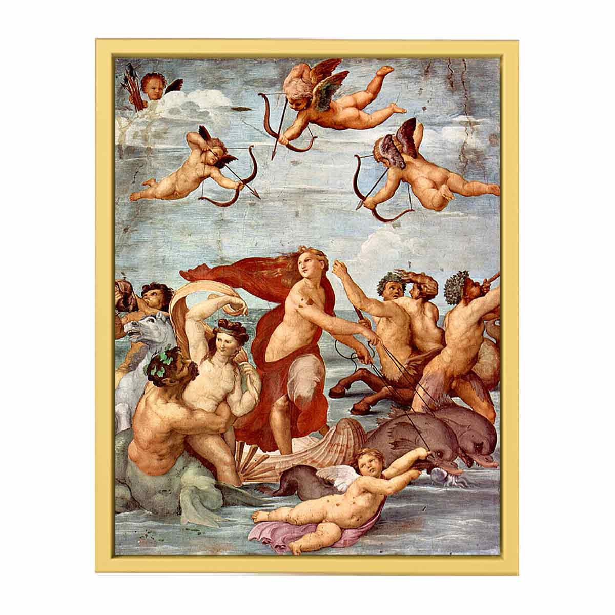 Fresken in der Villa Farnesia, Wandfresko, Szene: Triumph der Galatea By Raphael