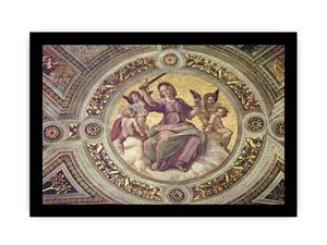 Stanza della Segnatura im Vatikan für Papst Julius II., Deckenfresko, Detail, Szene: Justitia, Tondo By Raphael