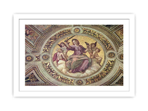 Stanza della Segnatura im Vatikan für Papst Julius II., Deckenfresko, Detail, Szene: Justitia, Tondo By Raphael