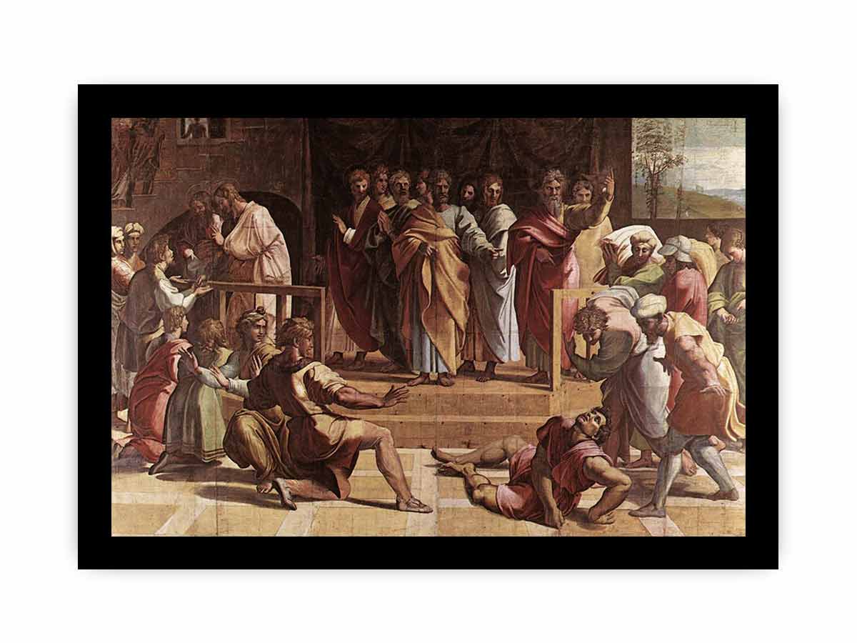 The Death of Ananias (Acts 5: 1-5) Edit this at Wikidata By Raphael