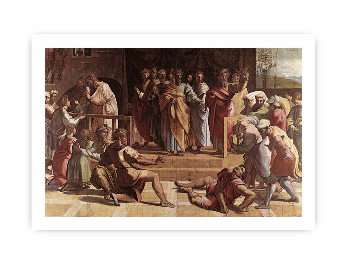 The Death of Ananias (Acts 5: 1-5) Edit this at Wikidata By Raphael