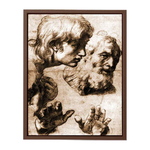 Studies of the Heads of two Apostles and of their Hands, Raphael