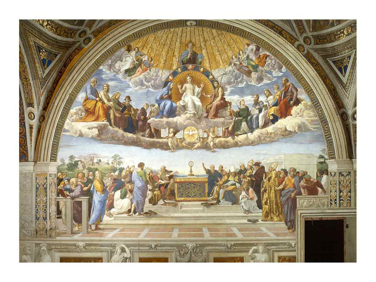 Disputation of the Holy Sacrament (La Disputa) [detail: 1a]