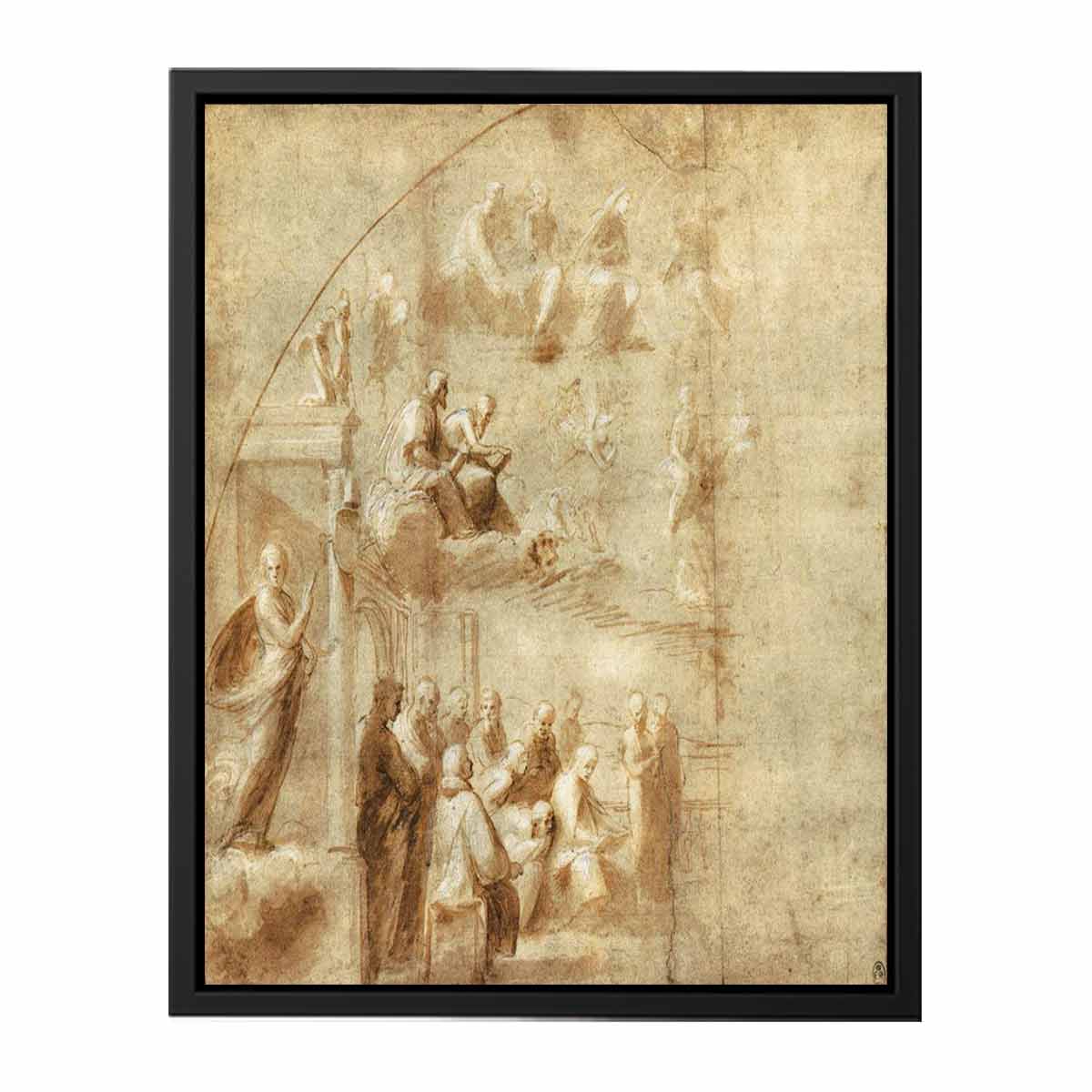Design for the left half of the Disputa By Raphael
