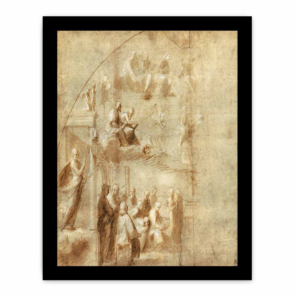 Design for the left half of the Disputa By Raphael
