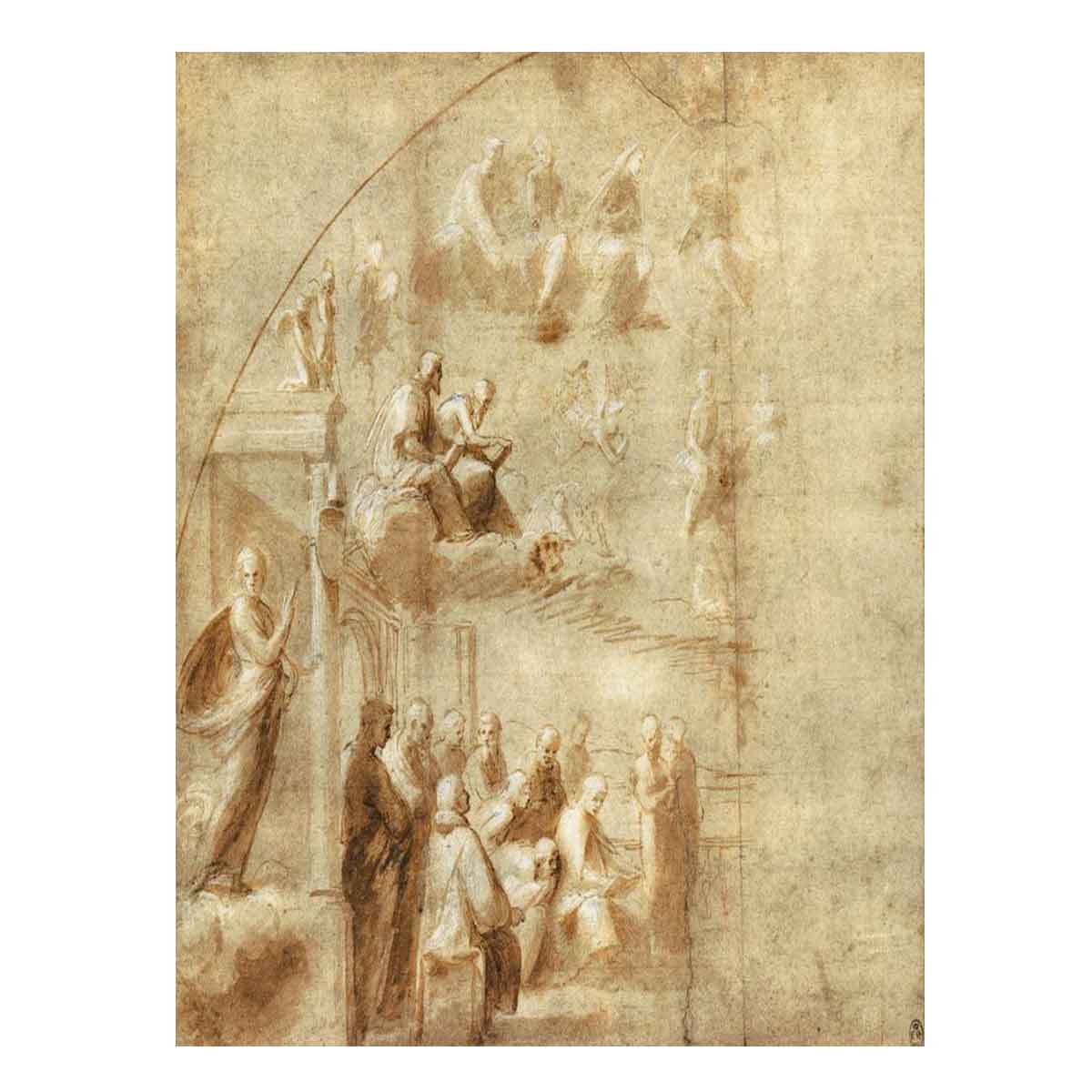 Design for the left half of the Disputa By Raphael