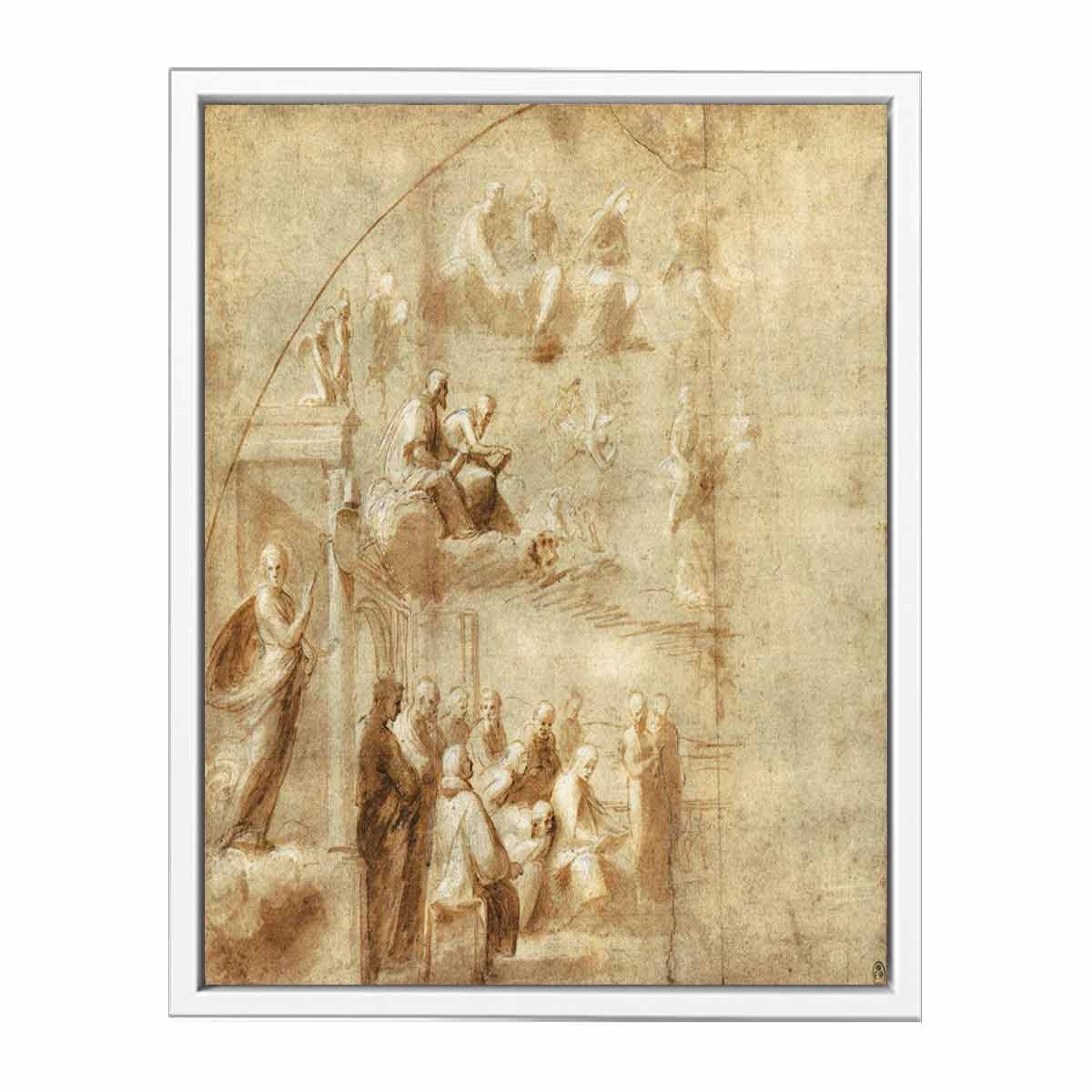 Design for the left half of the Disputa By Raphael