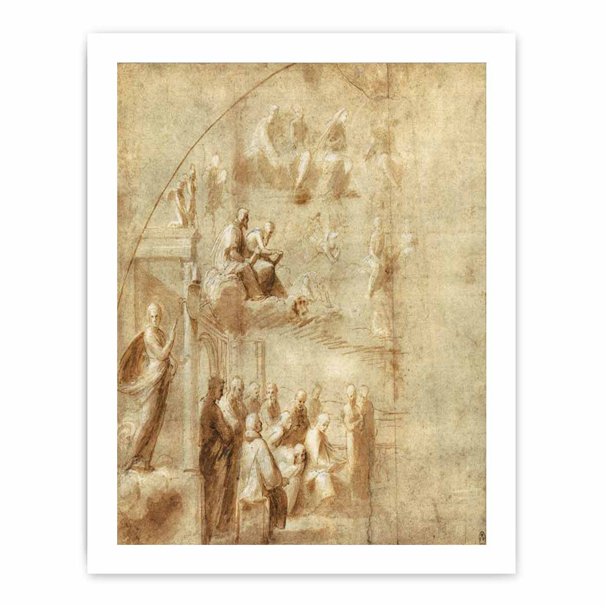 Design for the left half of the Disputa By Raphael