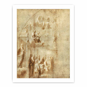 Design for the left half of the Disputa By Raphael