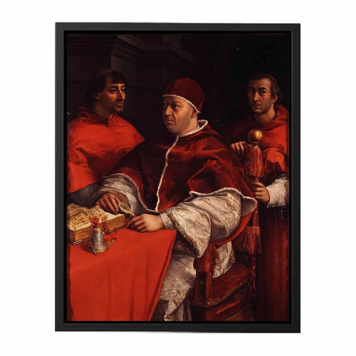 Pope Leo X with Cardinals Giulio de' Medici and Luigi de' Rossi [detail: 1] By Raphael
