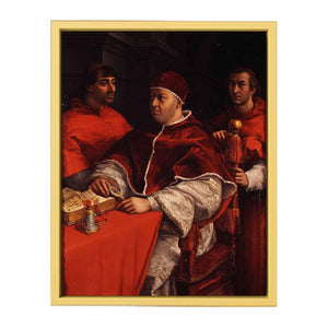 Pope Leo X with Cardinals Giulio de' Medici and Luigi de' Rossi [detail: 1] By Raphael