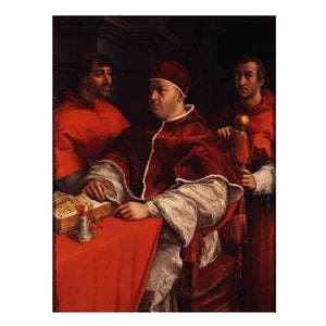 Pope Leo X with Cardinals Giulio de' Medici and Luigi de' Rossi [detail: 1] By Raphael