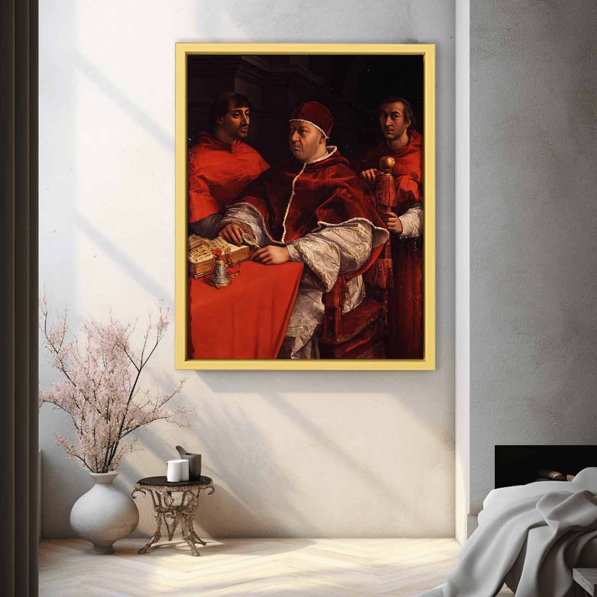 Pope Leo X with Cardinals Giulio de' Medici and Luigi de' Rossi [detail: 1] By Raphael