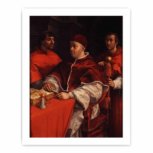 Pope Leo X with Cardinals Giulio de' Medici and Luigi de' Rossi [detail: 1] By Raphael