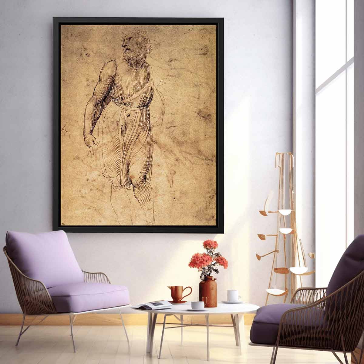 Study after Michelangelo's St Matthew By Raphael