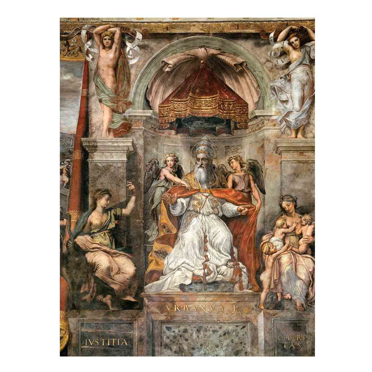 Pope Urban I between Iustitia and Caritas By Raphael