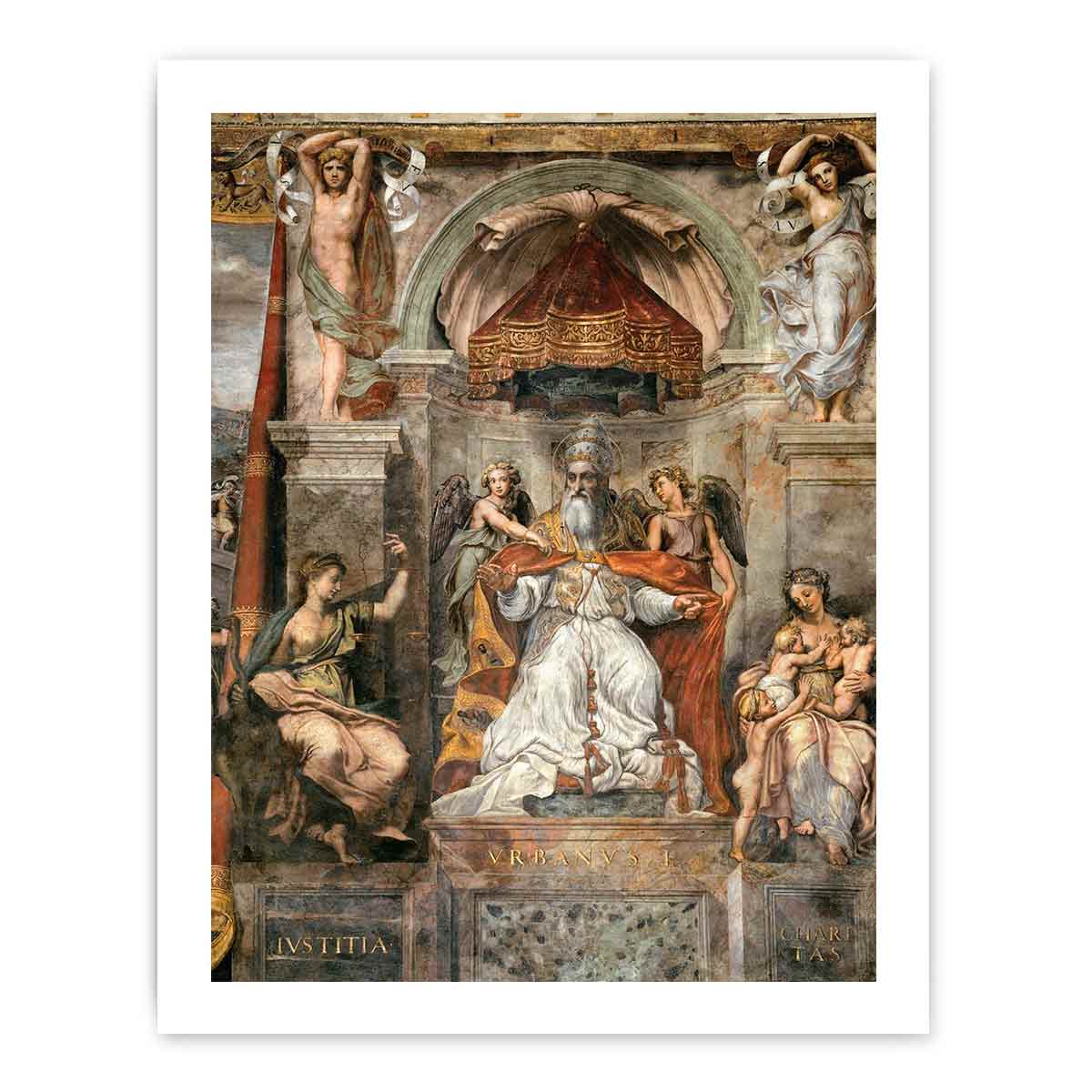 Pope Urban I between Iustitia and Caritas By Raphael