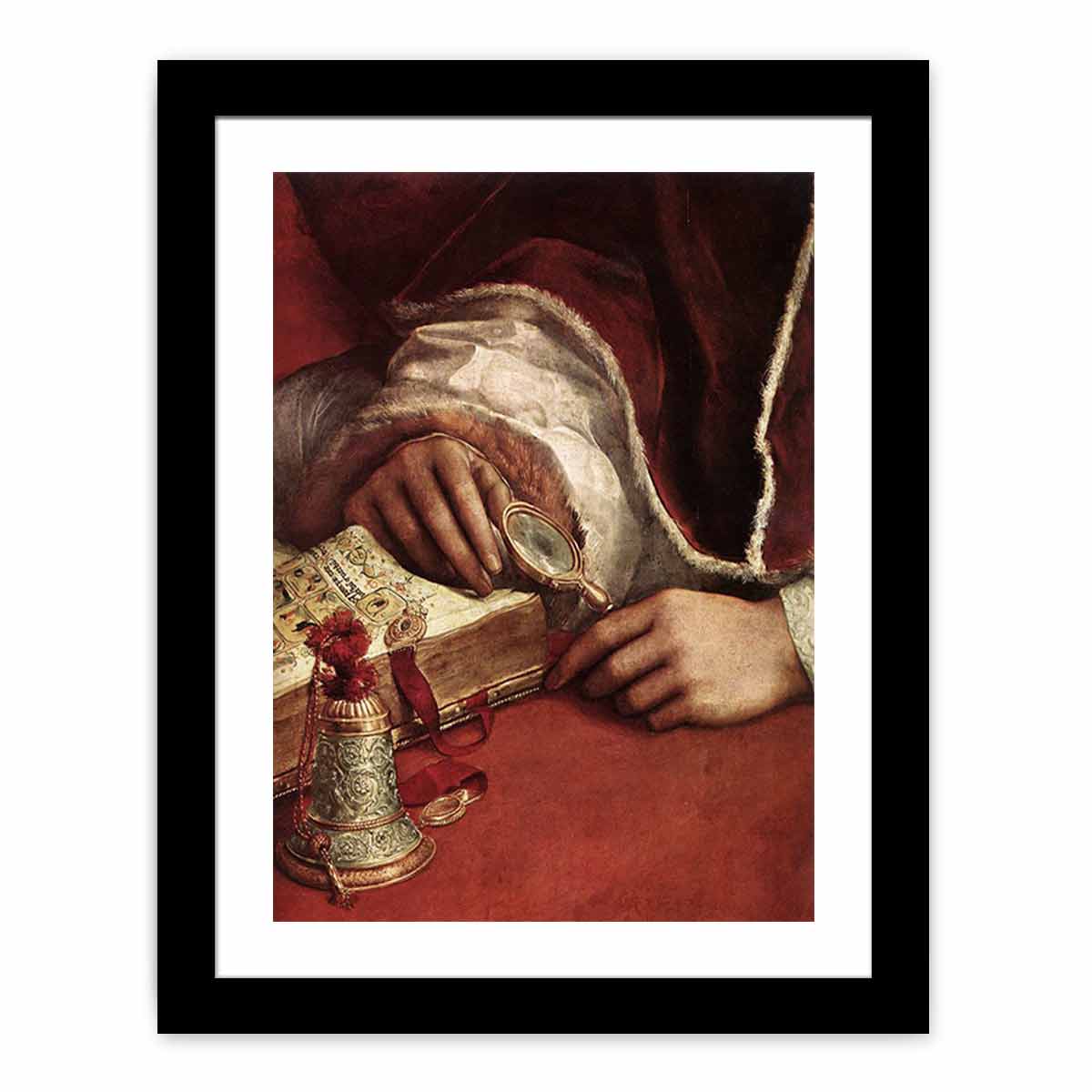 Pope Leo X with Cardinals Giulio de' Medici and Luigi de' Rossi [detail: 2]