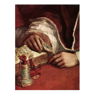 Pope Leo X with Cardinals Giulio de' Medici and Luigi de' Rossi (detail) By Raphael