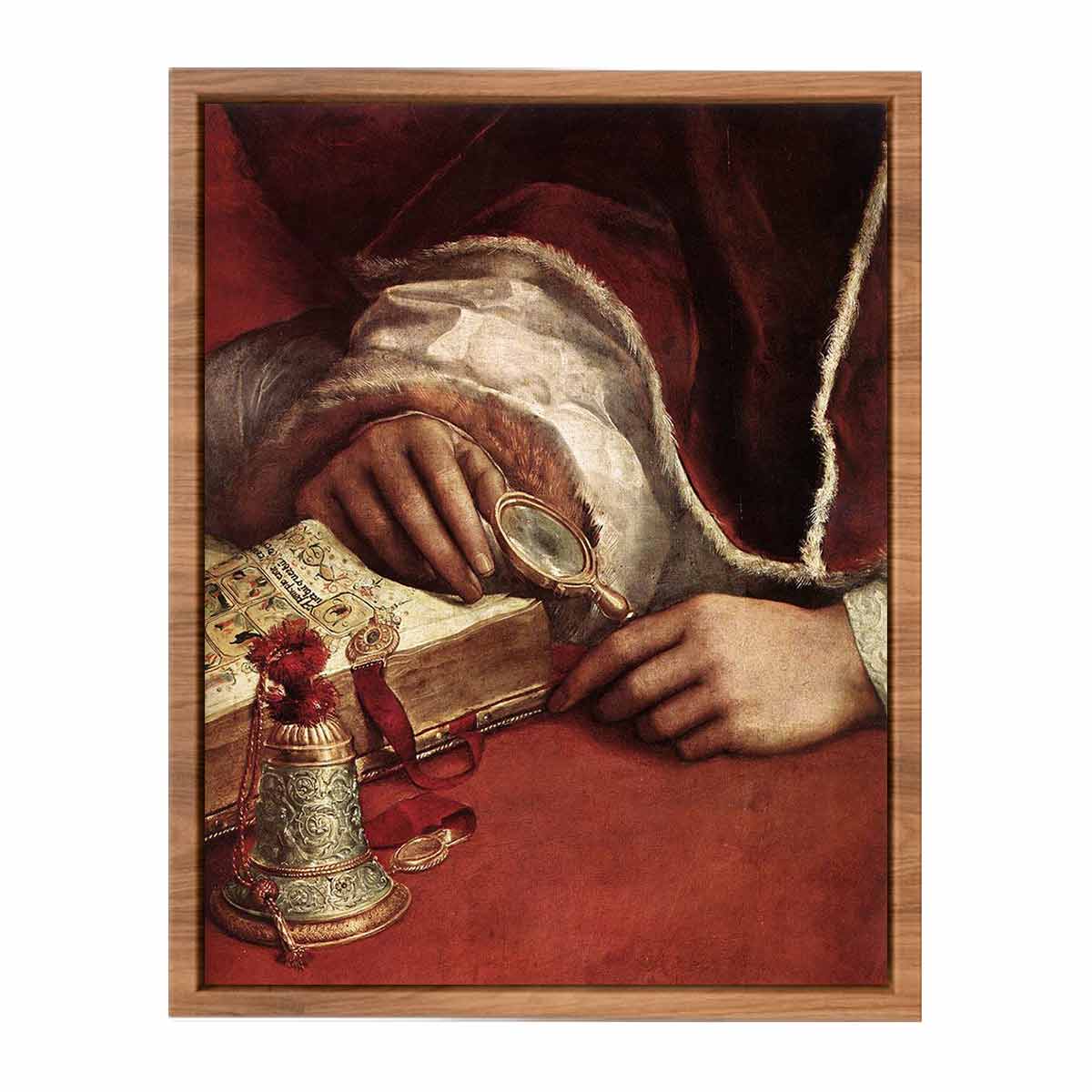 Pope Leo X with Cardinals Giulio de' Medici and Luigi de' Rossi (detail) By Raphael