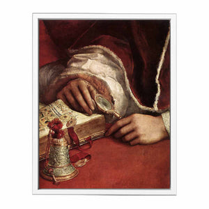 Pope Leo X with Cardinals Giulio de' Medici and Luigi de' Rossi (detail) By Raphael