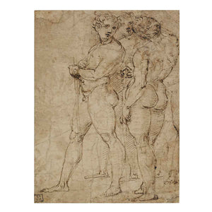 Three Standing Nude Men By Raphael
