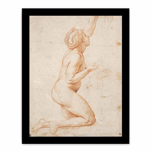 A Kneeling Nude Woman with her Left Arm Raised By Raphael
