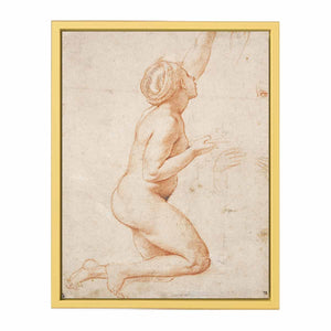 A Kneeling Nude Woman with her Left Arm Raised By Raphael