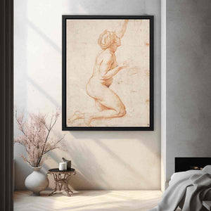 A Kneeling Nude Woman with her Left Arm Raised By Raphael