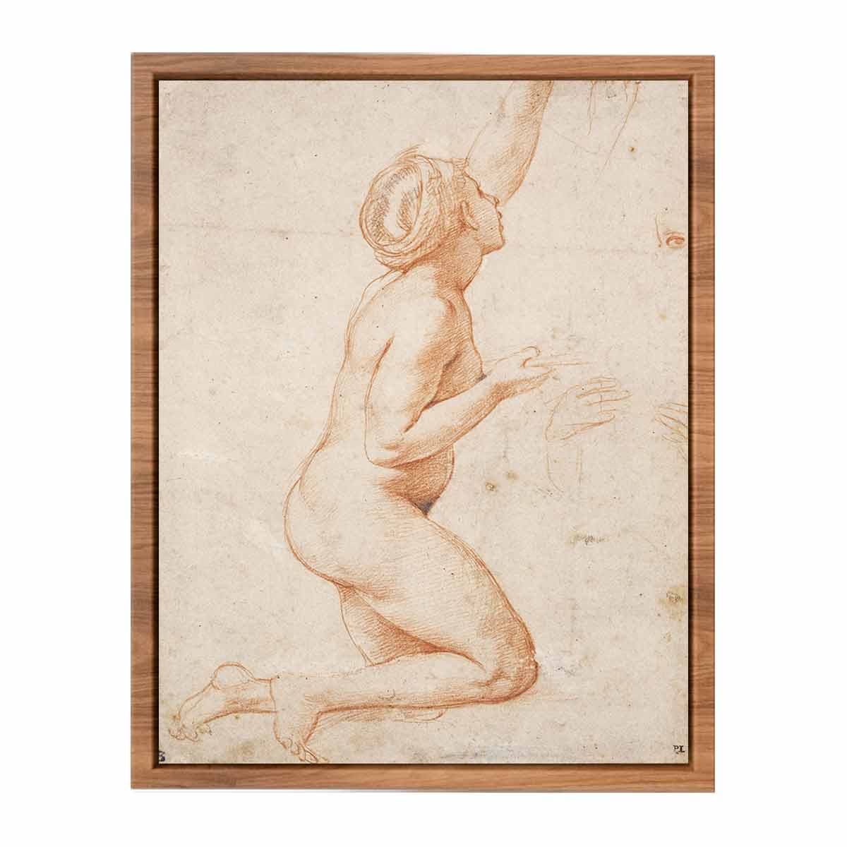 A Kneeling Nude Woman with her Left Arm Raised By Raphael