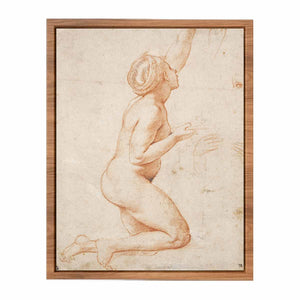 A Kneeling Nude Woman with her Left Arm Raised By Raphael
